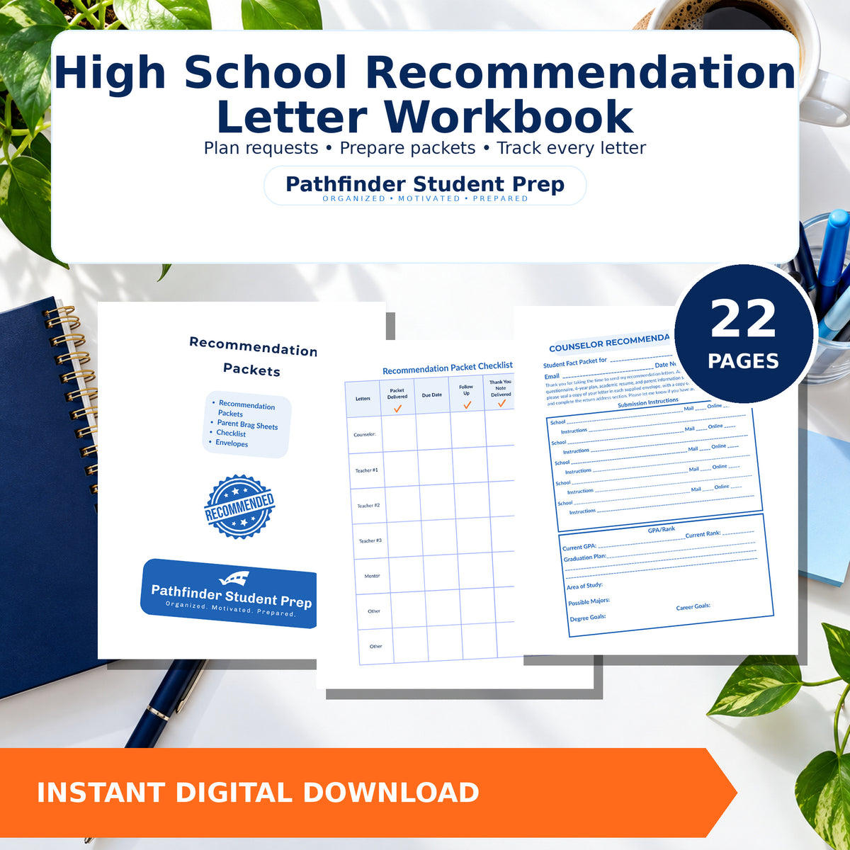 High School Recommendation Letter Workbook