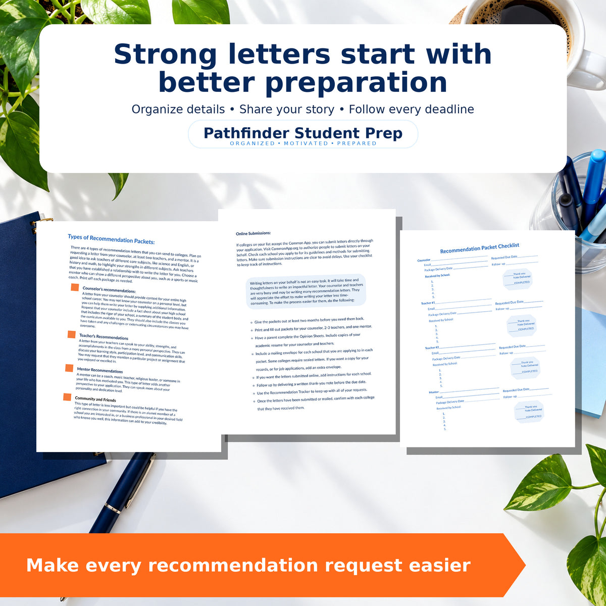 High School Recommendation Letter Workbook