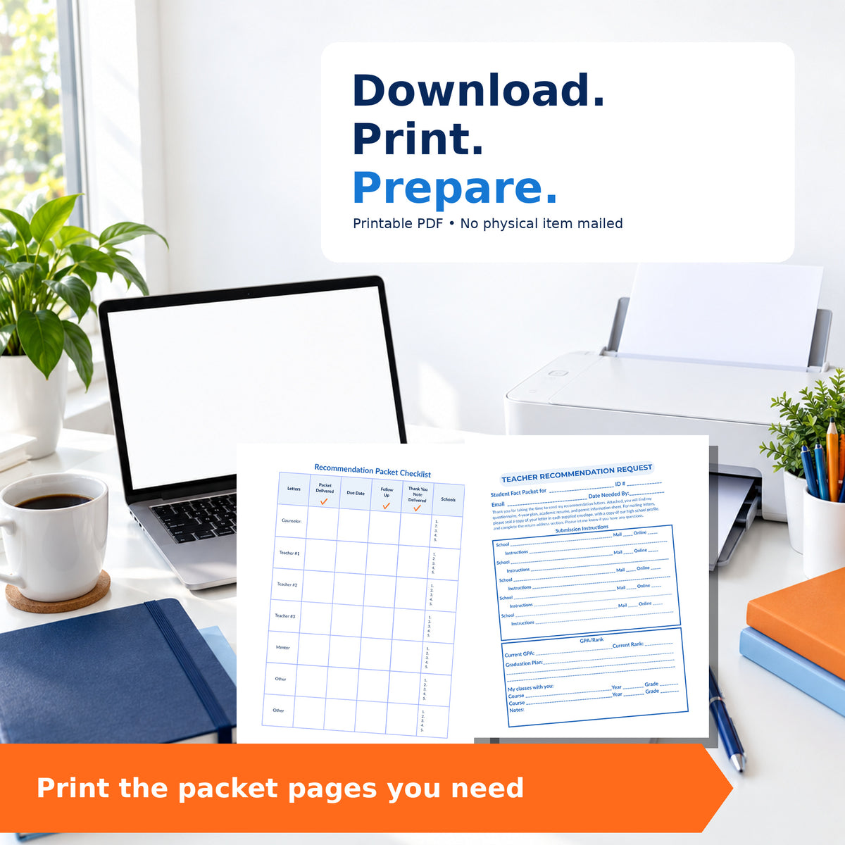 High School Recommendation Letter Workbook