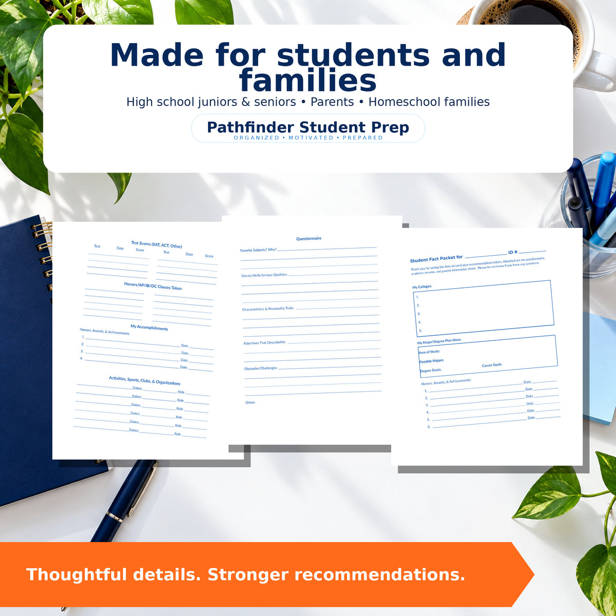High School Recommendation Letter Workbook