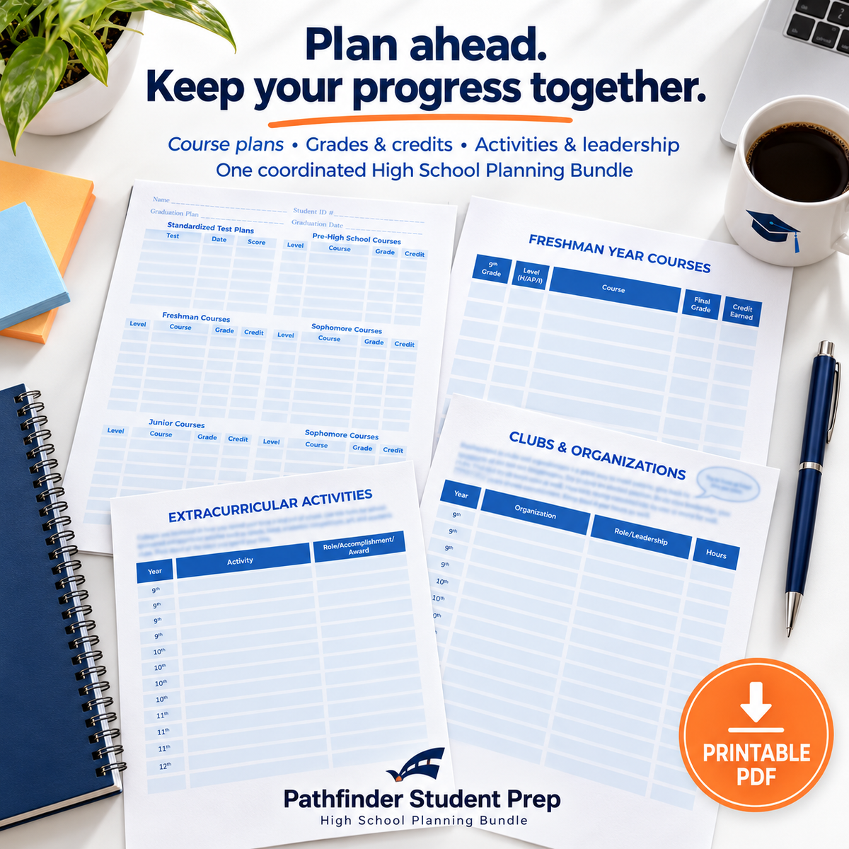 High School Planning Bundle | College Prep Planner for 8th–12th Grade Students