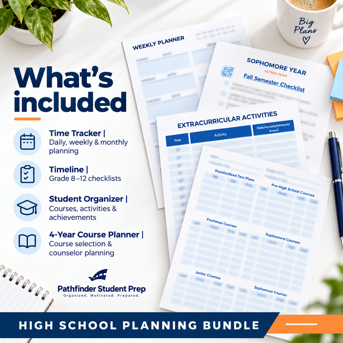 High School Planning Bundle | College Prep Planner for 8th–12th Grade Students