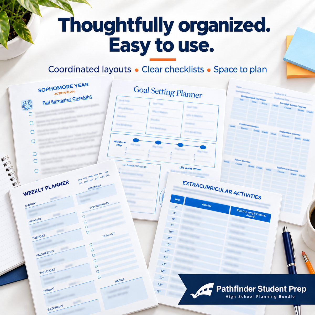 High School Planning Bundle | College Prep Planner for 8th–12th Grade Students