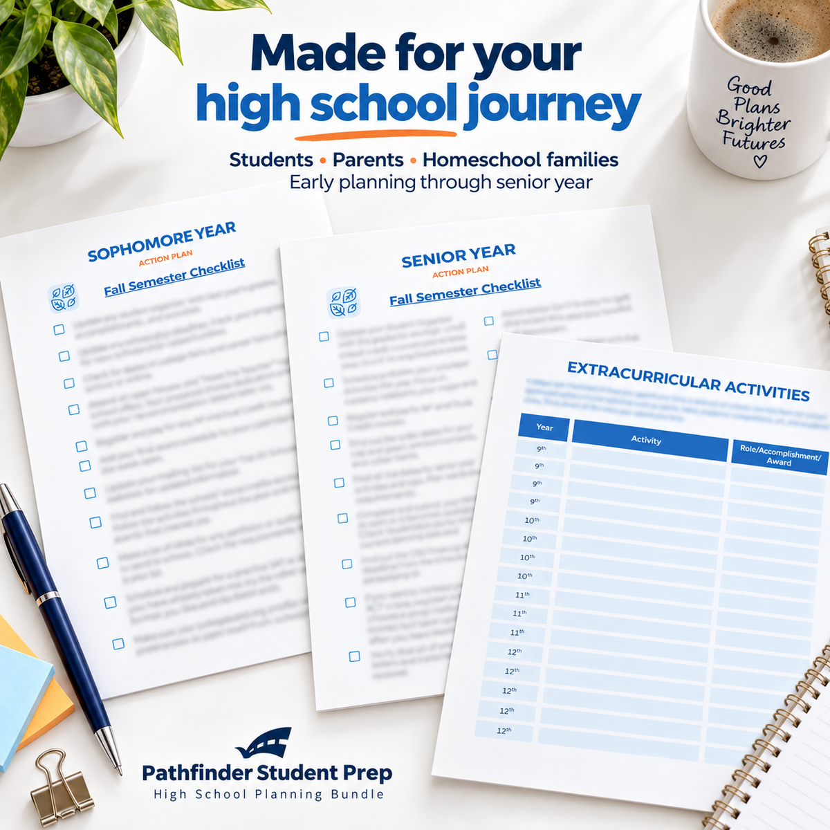 High School Planning Bundle | College Prep Planner for 8th–12th Grade Students
