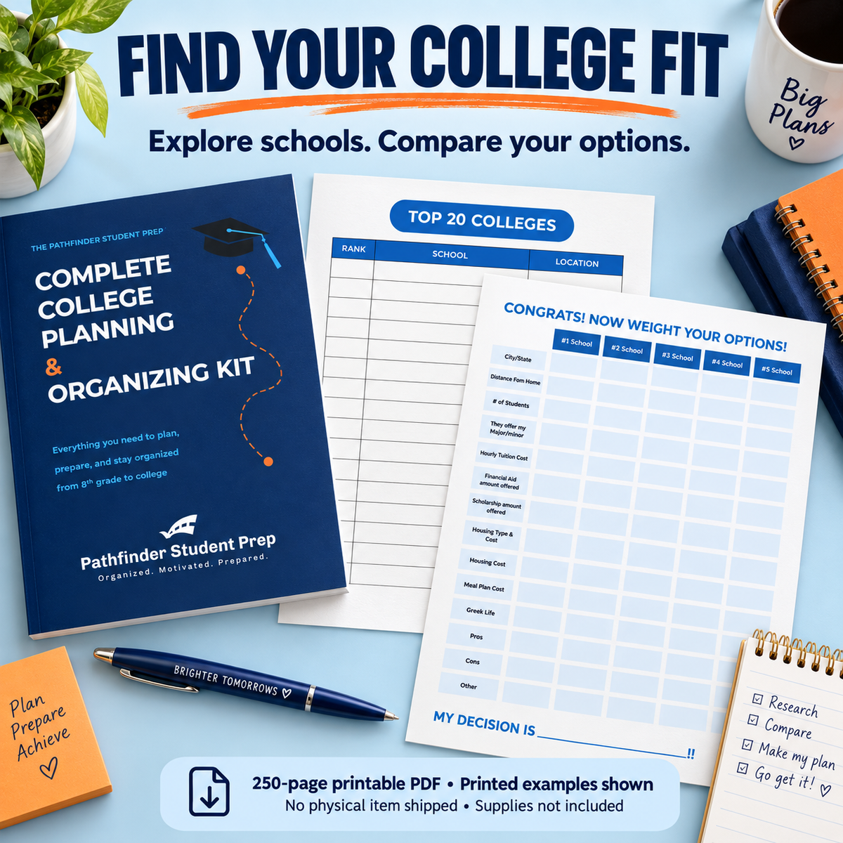 Complete College Planning & Organizing Kit